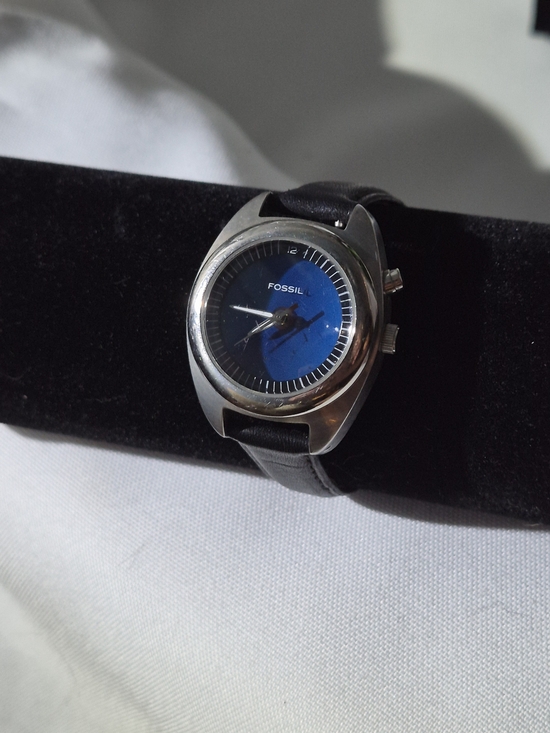 Fossil Accessories - Fossil Blue Dial 31 mm Stainless Watch AM-3551 100m  with Black Leather Strap